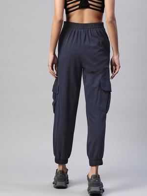 high rise solid track pant - 18288721 - Standard Image - 3