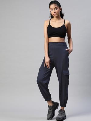 high rise solid track pant - 18288721 - Standard Image - 4