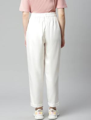 mid rise solid chinos trouser - 18288722 - Standard Image - 2