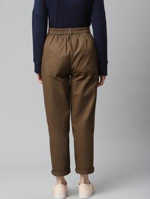 mid rise solid chinos trouser - 18288726 - Standard Image - 2