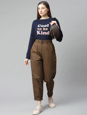 mid rise solid chinos trouser - 18288726 - Standard Image - 3