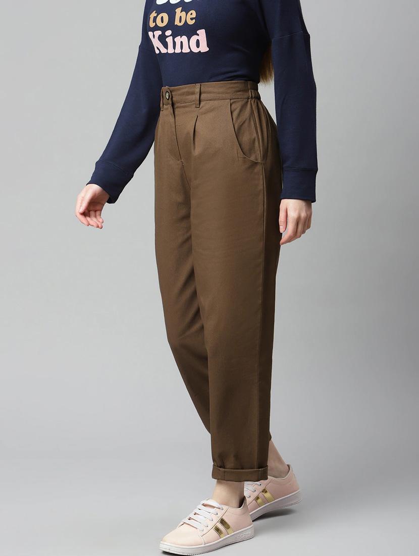 mid rise solid chinos trouser - 18288726 - Zoom Image - 1