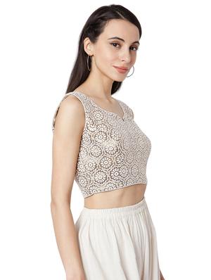 white cotton embroidered blouse - 18289322 - Standard Image - 2