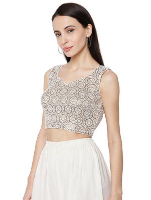 white cotton embroidered blouse - 18289322 - Standard Image - 3