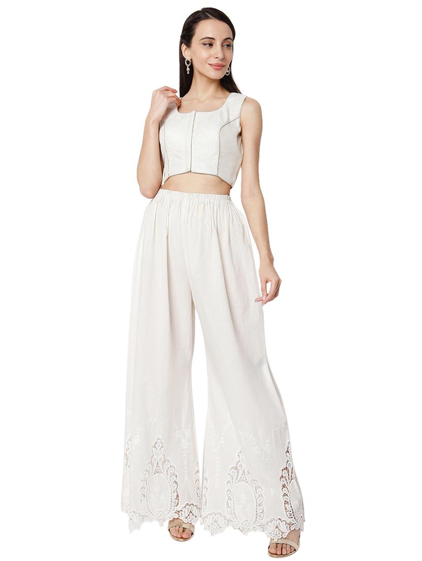 white dupion embroidered blouse - 18289323 - Zoom Image - 5