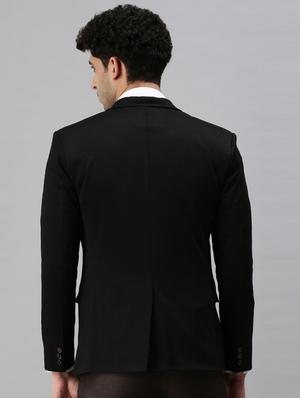 black solid single breasted casual blazer - 18289544 - Standard Image - 3