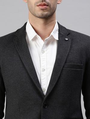 black solid single breasted casual blazer - 18289544 - Standard Image - 4