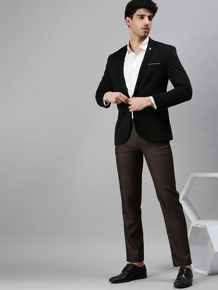 black solid single breasted casual blazer - 18289544 - Zoom Image - 5