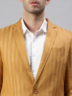 yellow striped single breasted casual blazer - 18289557 - Standard Image - 6