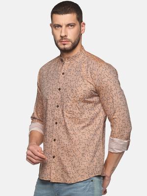 beige printed casual shirt - 18289597 - Standard Image - 2