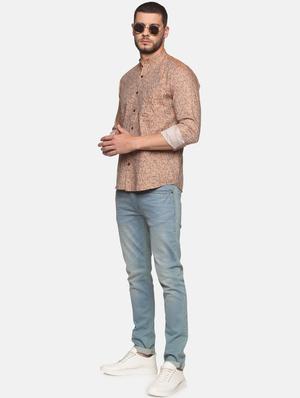 beige printed casual shirt - 18289597 - Standard Image - 5