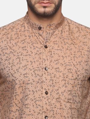 beige printed casual shirt - 18289597 - Standard Image - 6