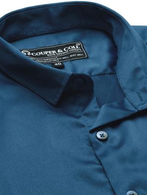navy-blue solid casual shirt - 18289604 - Standard Image - 4