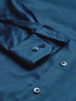 navy-blue solid casual shirt - 18289604 - Standard Image - 5