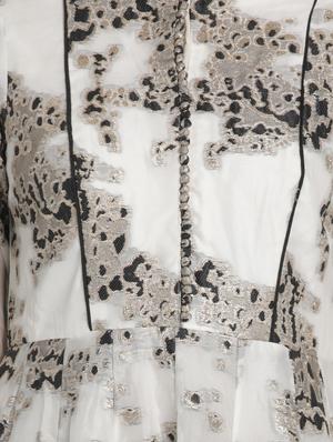 white printed a-line gown - 18289920 - Standard Image - 5