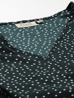 overlap neck printed top - 18290022 - Standard Image - 5
