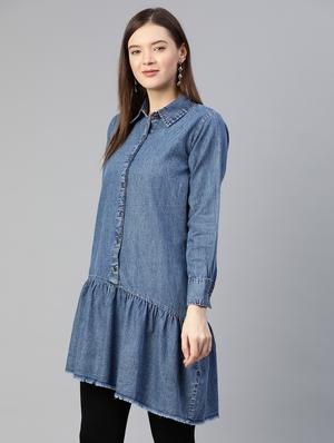 gathered hem solid asymmetric top - 18290025 - Standard Image - 2