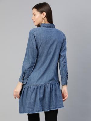 gathered hem solid asymmetric top - 18290025 - Standard Image - 3