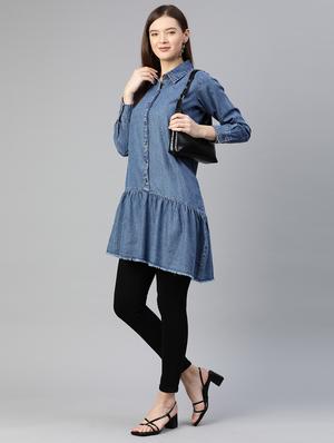 gathered hem solid asymmetric top - 18290025 - Standard Image - 4