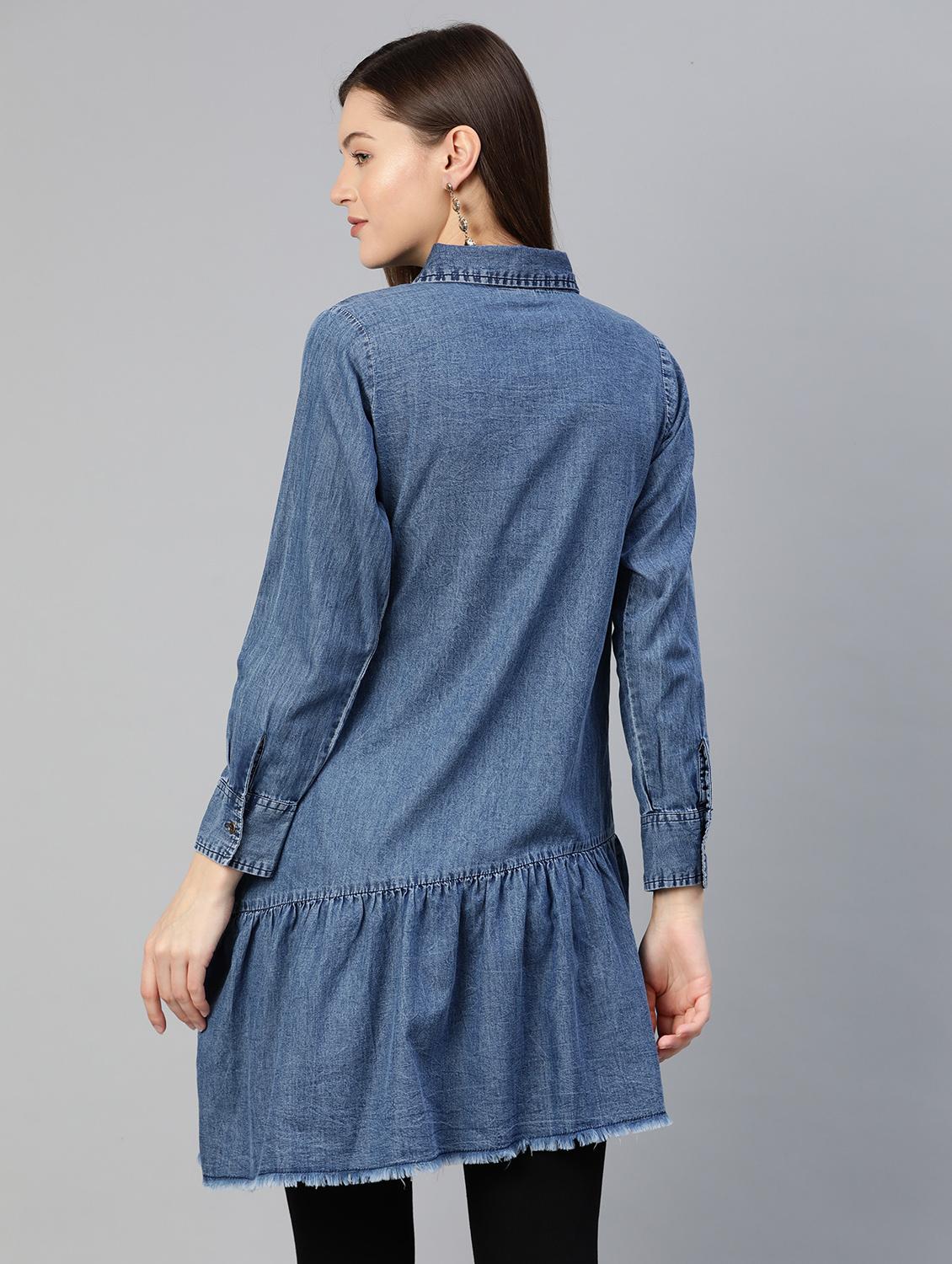 gathered hem solid asymmetric top - 18290025 - Zoom Image - 3