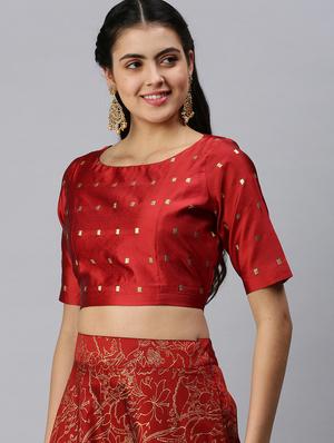 red printed blouse - 18290414 - Standard Image - 2