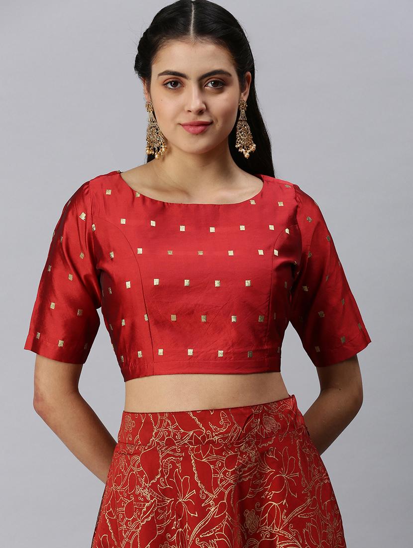 red printed blouse - 18290414 - Zoom Image - 1