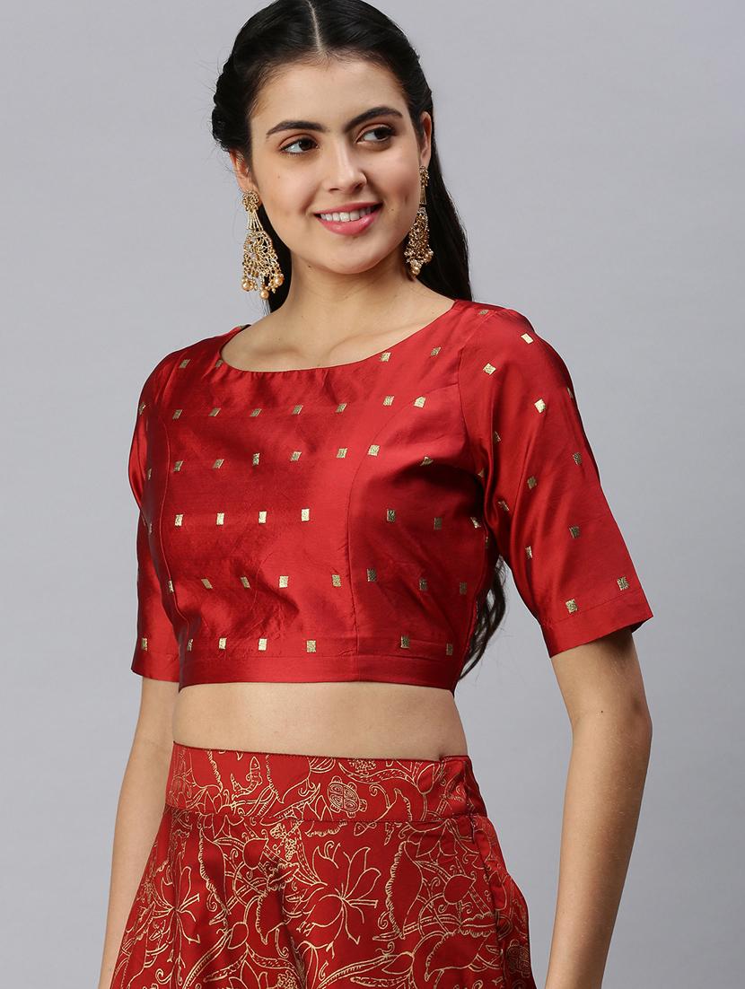 red printed blouse - 18290414 - Zoom Image - 2