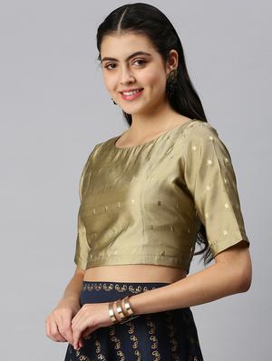 gold printed blouse - 18290415 - Standard Image - 2