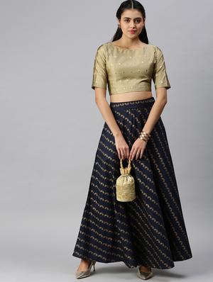 gold printed blouse - 18290415 - Standard Image - 5