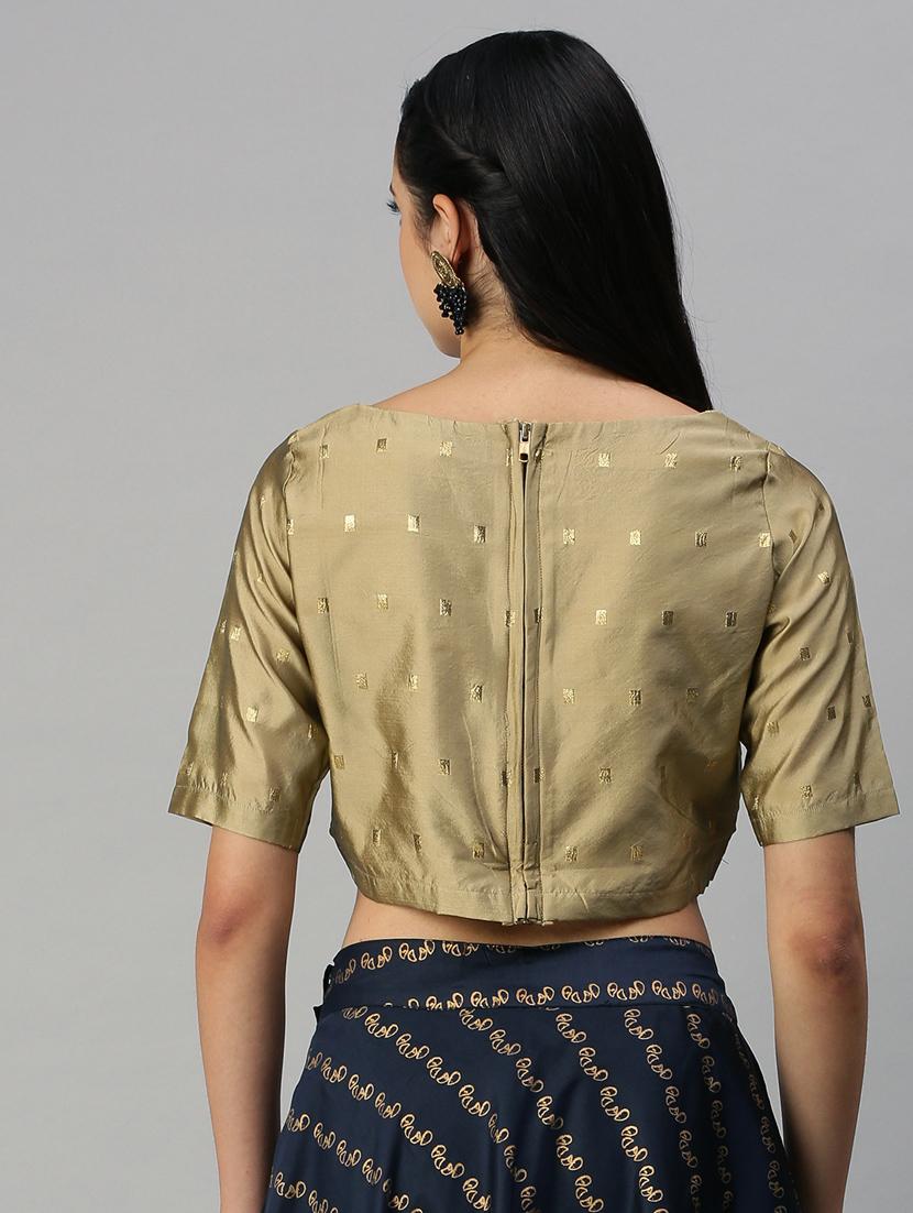 gold printed blouse - 18290415 - Zoom Image - 3