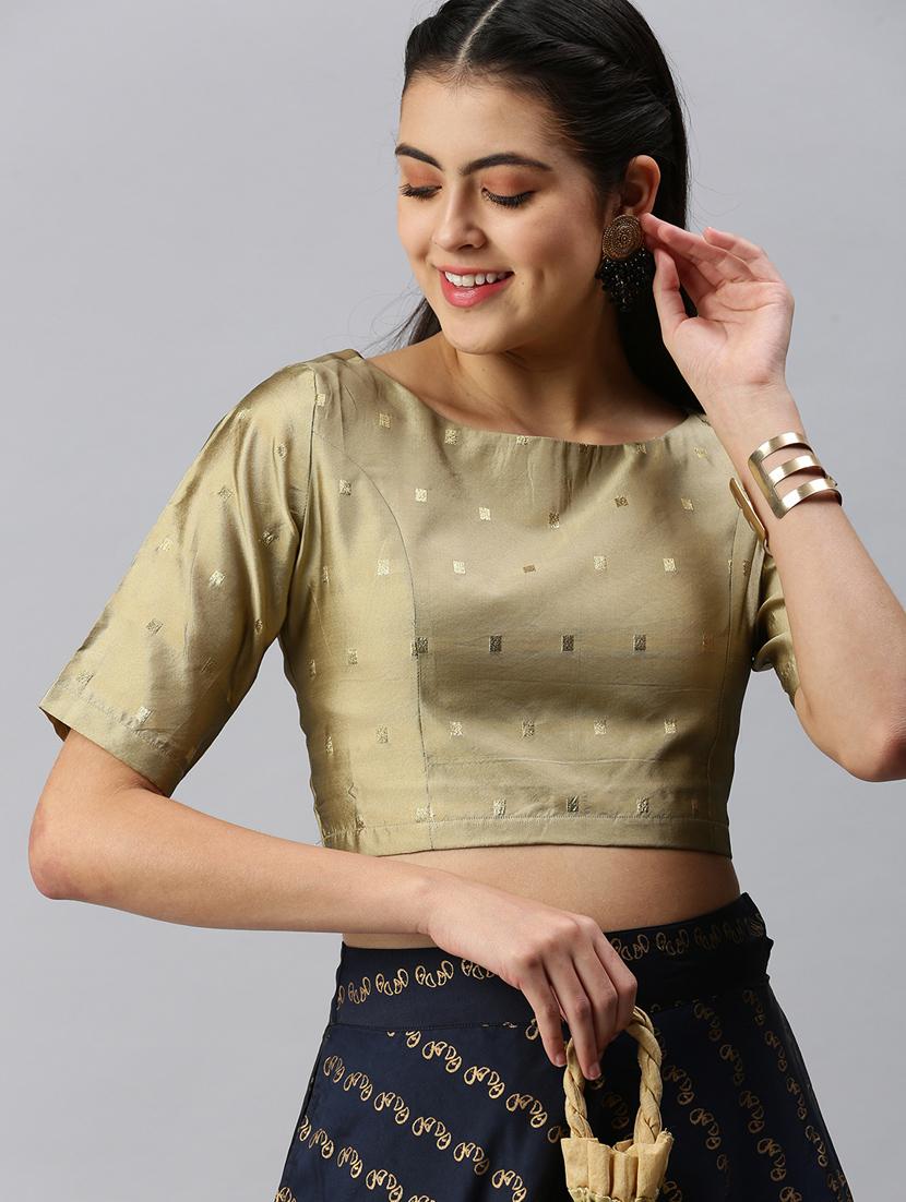 gold printed blouse - 18290415 - Zoom Image - 4