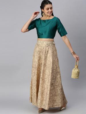 blue self designed blouse - 18290416 - Standard Image - 4