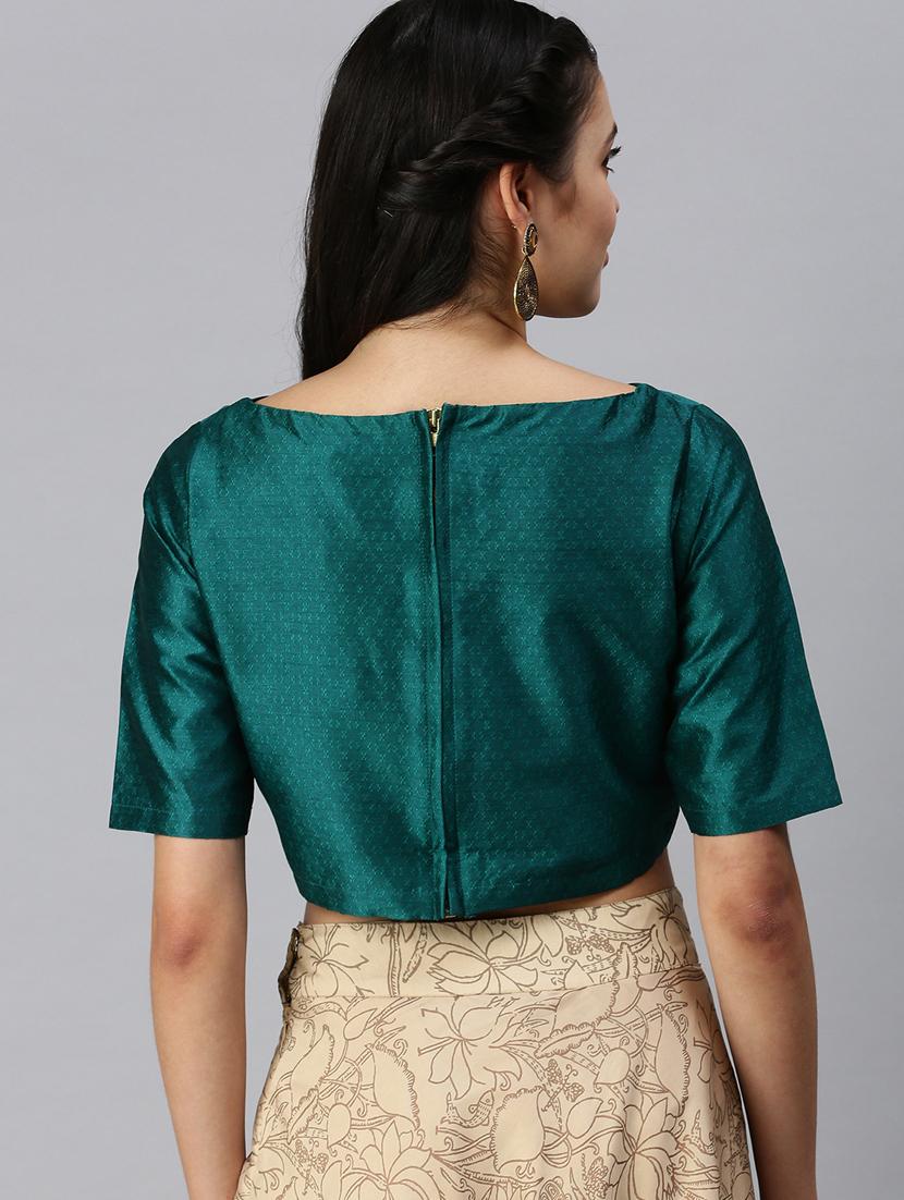 blue self designed blouse - 18290416 - Zoom Image - 2