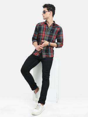 red checkered casual shirt - 18291023 - Standard Image - 5