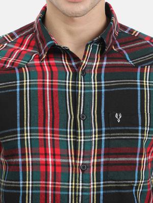red checkered casual shirt - 18291023 - Standard Image - 6