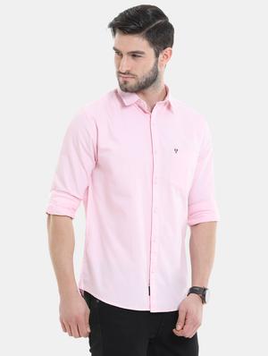 pink solid casual shirt - 18291080 - Standard Image - 3