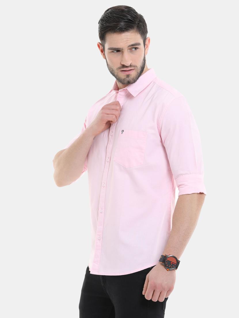 pink solid casual shirt - 18291080 - Zoom Image - 2