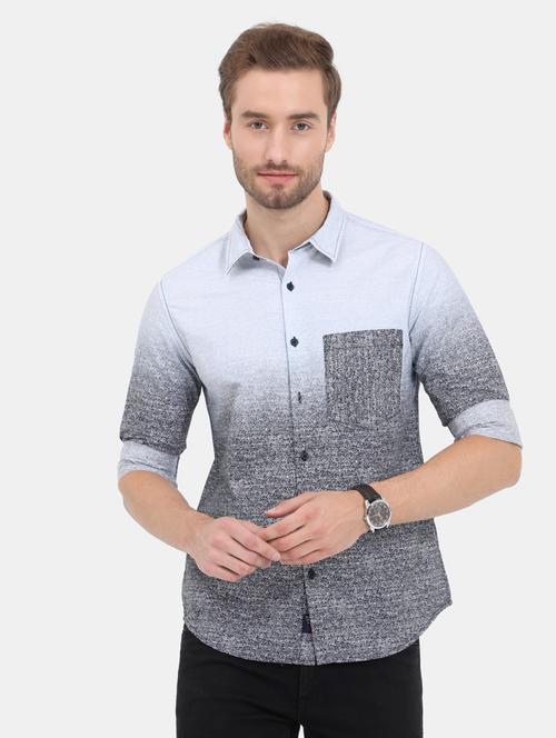 grey printed casual shirt - 18291086 - Standard Image - 1