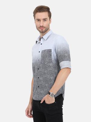 grey printed casual shirt - 18291086 - Standard Image - 2
