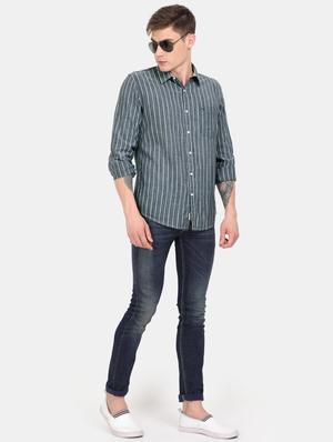 grey striped casual shirt - 18291117 - Standard Image - 4