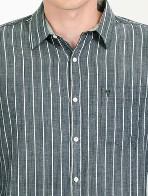 grey striped casual shirt - 18291117 - Standard Image - 7