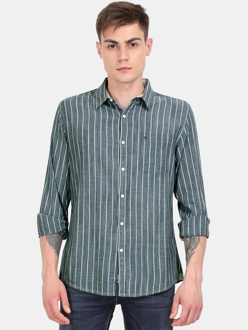 grey striped casual shirt - 18291117 - Zoom Image - 1
