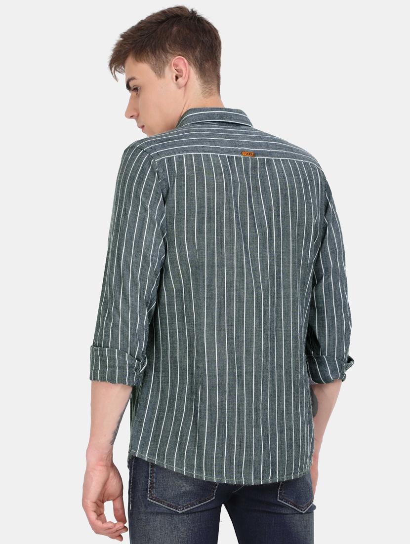 grey striped casual shirt - 18291117 - Zoom Image - 3