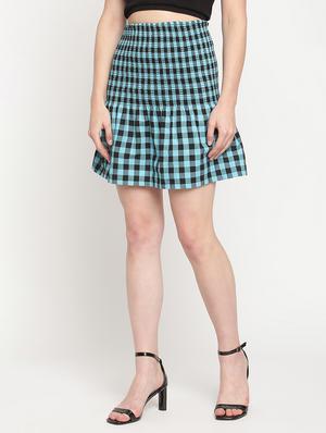 mid rise checkered flared skirt - 18291423 - Standard Image - 2