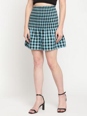 mid rise checkered flared skirt - 18291423 -  Standard Image - 1