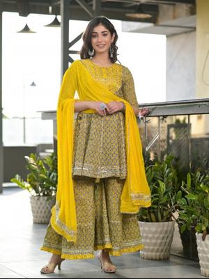 garara for women yellow color - 18291581 - Standard Image - 2