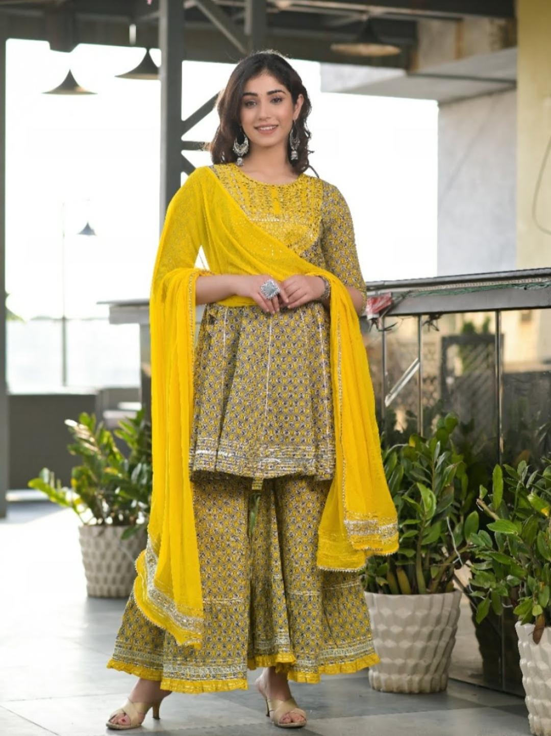 garara for women yellow color - 18291581 - Zoom Image - 1