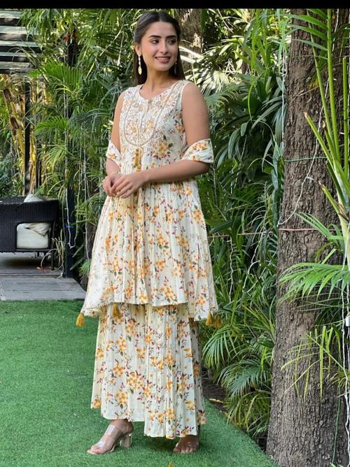 garara for women yellow color - 18291583 - Standard Image - 1
