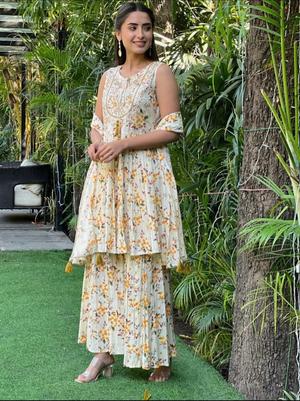 garara for women yellow color - 18291583 - Standard Image - 2