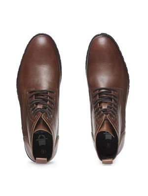brown leather high ankle boots - 18292233 - Standard Image - 5
